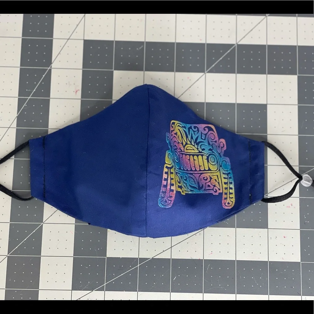 reflective rainbow mandala jeep girl face mask